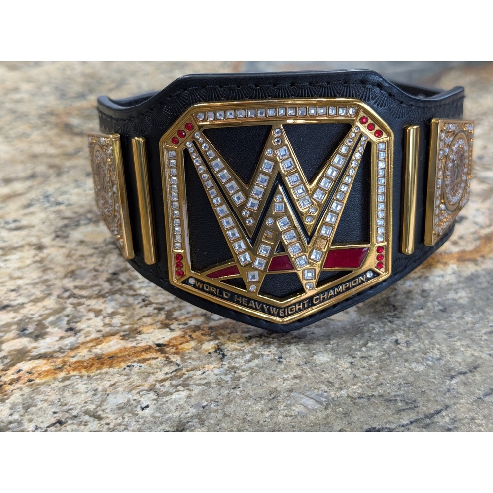 WWE World Heavyweight Championship Belt Mini Replica With Red Rhinestones 12.5"